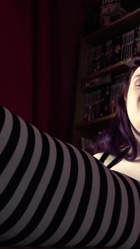 Black and White Striped Tights Tease