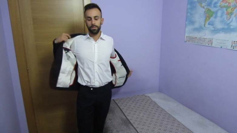 Zeus Ray: Wearing a Suit, Undressing, Showing Open Ass and Jerking off