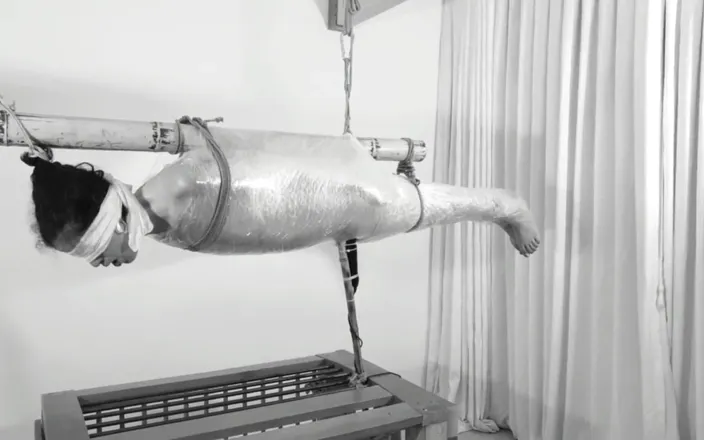 Bdsmlovers91: Wrapped &amp; Trapped: Crazy Shaking Orgasm in Plastic Wrap Suspension! Bdsmlovers91