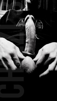B&w Cock Play W/ Cumshot