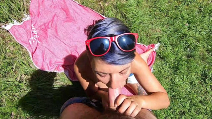 bekycarril: Another surprise blowjob in the forest