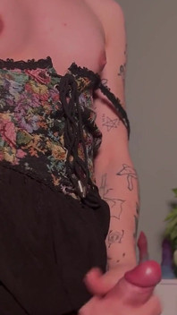 Goth Trans Girl Solo Fun in New Dress