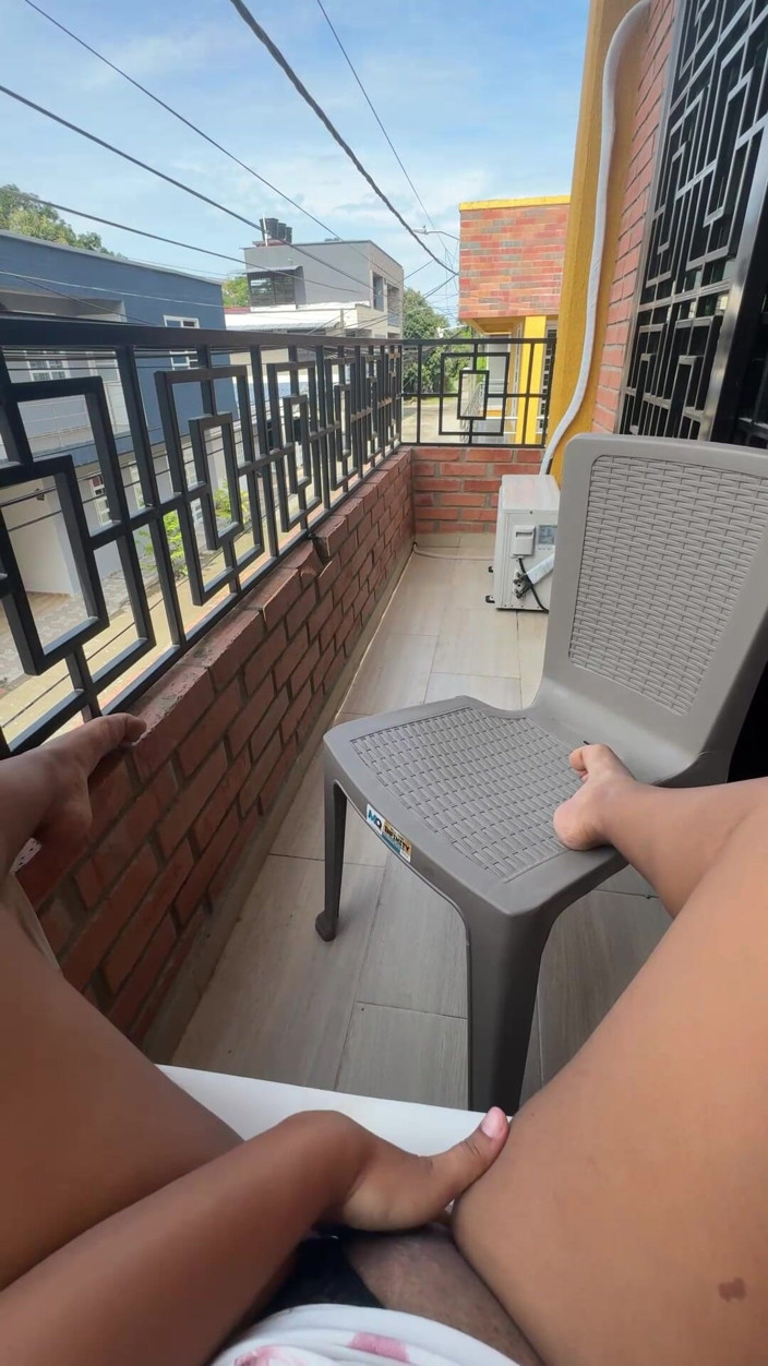 EMY_AND_JONH: Fucking My Wet Pussy on My Neighbors' Balcony