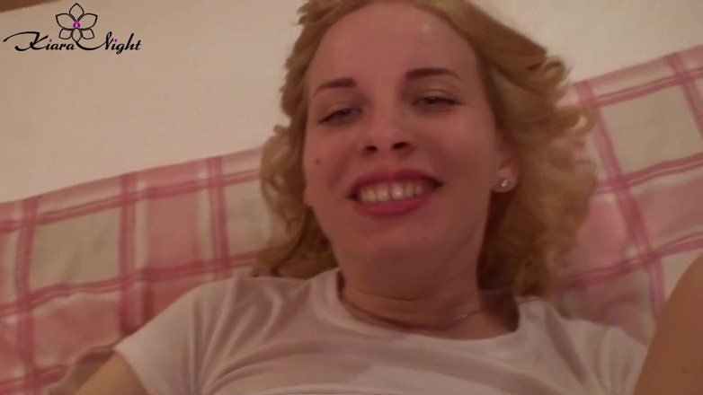Kiara Night: Beautiful blonde hard fuck with lover - creampie
