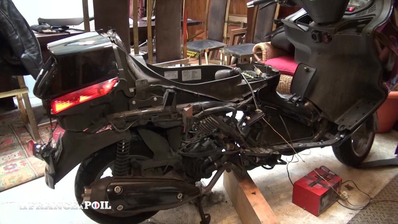 French BDSM: Mixed Race Teen Stripper Fucks the Scooter Mechanic in His...