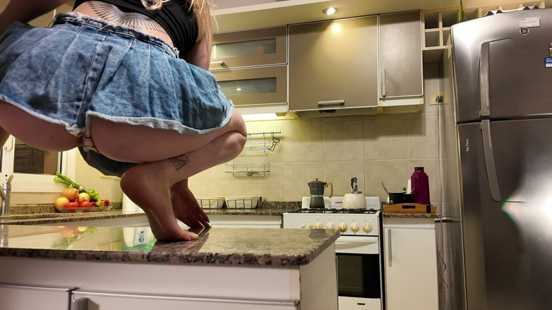 Keila Bassi: Kitchen Backstage Fucking on the Counter Between Takes