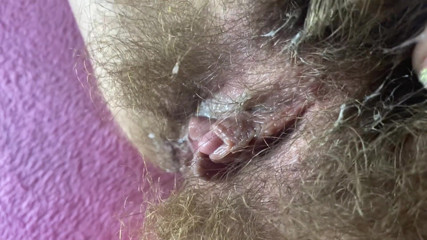 Cuteblonde666: Close up wet hairy pussy big clit