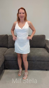 White Slip Dress & Gold Heels Try on