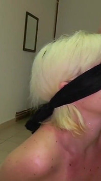 Two Blonde Babes Are Blindfolded and Then Have a Pissing Orgy with Several Men