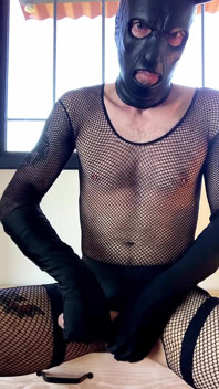 Dom Devil Demon Femboy in Latex and Stockings Loads Wit Big Dick