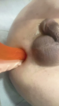 Sisboy Fucked Herself with Two Big Dick Toy