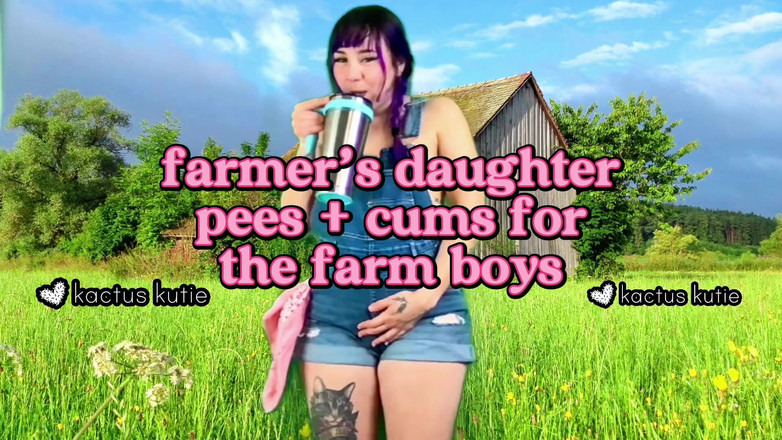 kactus kutie: Enteada do fazendeiro faz xixi e goza para vocês