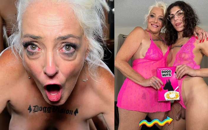 Dogg Vision TS: लंबा लंड tgirl चूत में वीर्य परिपक्व गांड