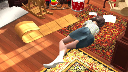 3dxpassion: Santa Claus plays with a super cute nerdy girl