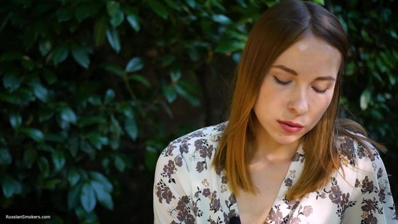 Russian Smokers: Evgeniya Is Smoking Strong Cigarette