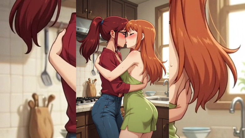 Heaven Gamez: Ai Toon เลสเบี้ยนสุดร่าน - จูบลิ้น, เย็ดหมู่ซอฟต์คอร์