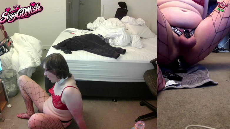 SissyCDMish: Sissycdmish - Locked up Slut with Huge BBC Dildo