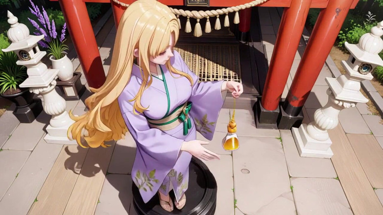 Tay Swift X: Si blonde di Lavender! Berlutut bertelanjang di bawah Gate Torii...
