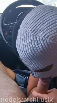 Slut on the Road Eating Stepdaddy's Cum Near the Shopping Mall