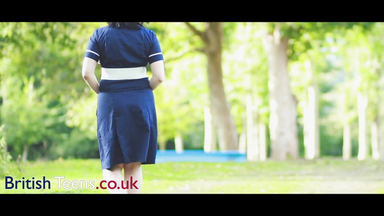 British Teens: British nurse gets spit-roasted and swallows two loads