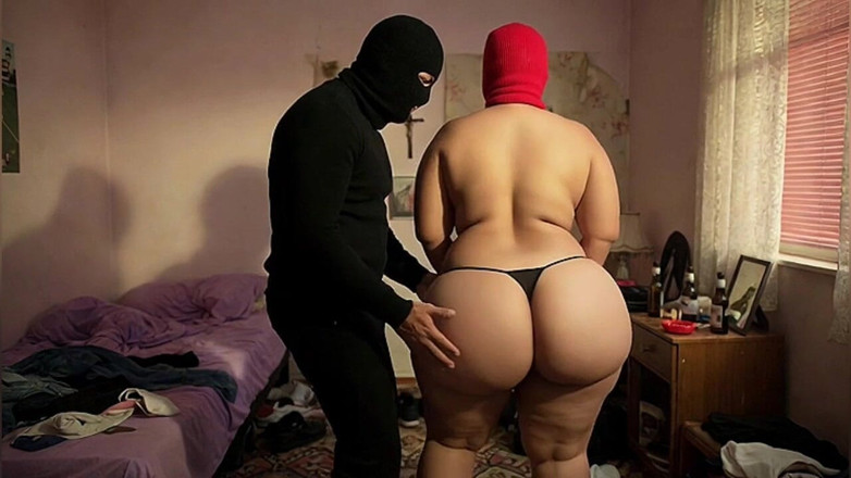 Animate golden: Big Ass Girl w kwiatowej sukience zostaje wciśnięta w pokoju