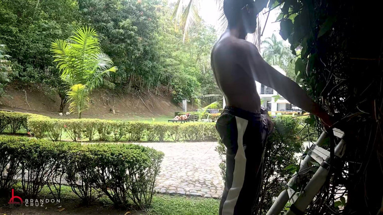 BrandonCruz82: Curious Gardener Roughly Fucks His Horny Boss Outdoors - Brandon Cruz &amp;...