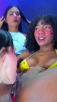 Horny Lesbians Lick the Pussy of Their Brunette Best Friend