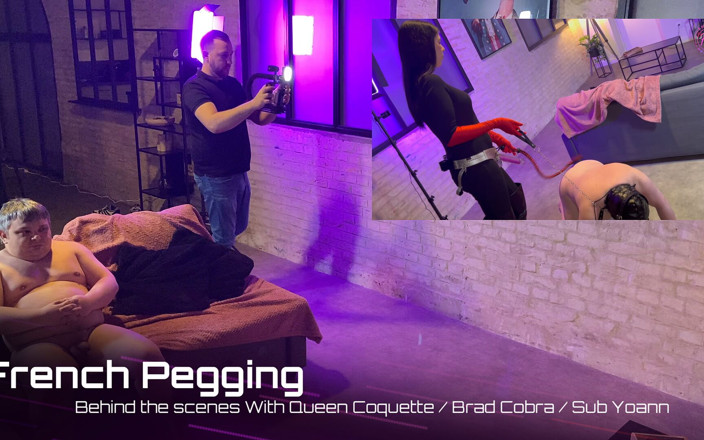 Queen Coquette: เบื้องหลังฉากที่ถูกขังซับโดนควยปลอมของนายหญิงของเขาทําลาย - BDSM - French Pegging