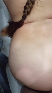 Fucked a sweet MILF in the bathroom and cum on her huge boobs