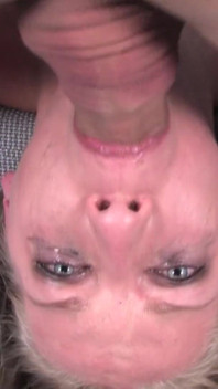 Deepthroat blowjob by a blonde teen