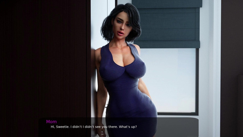 Porngame201: MILFY CITY - Sexszene # 3 - Stiefmutter küsst und neckt - hentai-spiel 3d