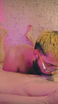 Camilo Brown Giving No Hands Sloppy Deepthroat Blowjob to Hot Twink Andres Zp Making Him Shoot His Cum Hard