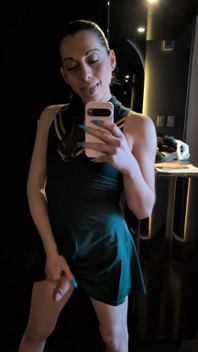 Cute Fem Has a Surprise Under Her Skirt