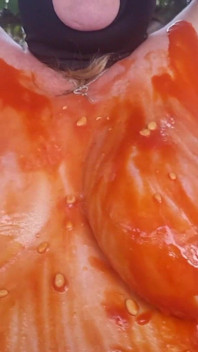 Julie Cunningham Sploshing - Short Slowed Down Clip of My Hug Tits Covered in Beans Being Shaken Side to Side Slowly