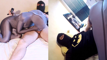Nylon Xtreme: Grey zentai lycra scopa e pompino