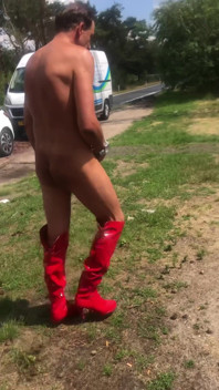 Showing Naked in Parking Lot