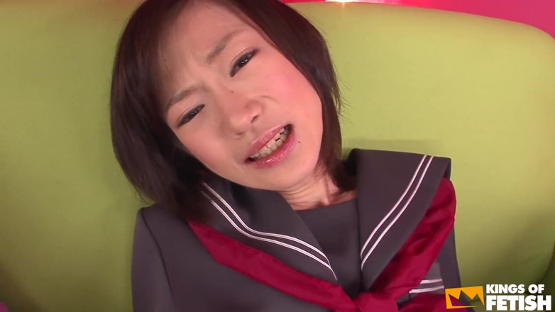 Pure Japanese adult video ( JAV): Skinny Japanese teen squirts and pisses while a guy fists...