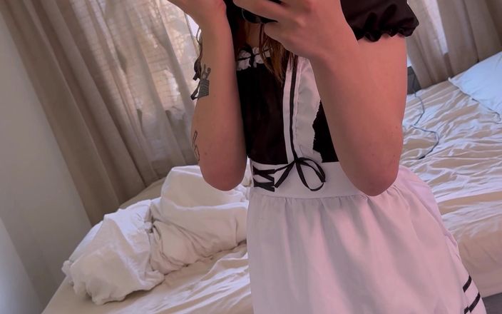 Pastelle_Trash: Trans Cat-girl Maid Gets Distracted and Fucks Dildo
