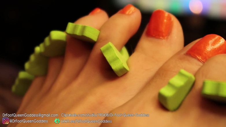 Dr. Foot Queen Goddess: Pedi vaječná pedikúra (oranžová) část 4