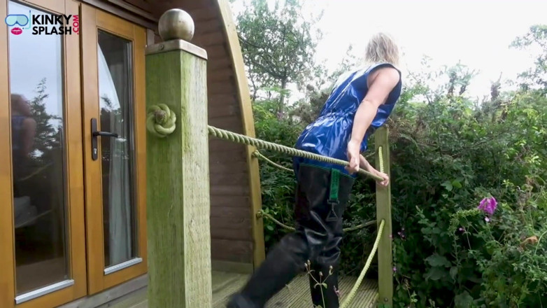 UKCuteGirl Lucy Lauren: Shiny Pvc Rainwear Walk with a Kinky Secret
