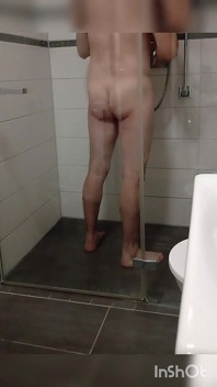 Taking a shower and cumming after shaving my balls 