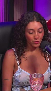 Young Latina with Perfect Body and Curly Hair Giving Dirty Talk