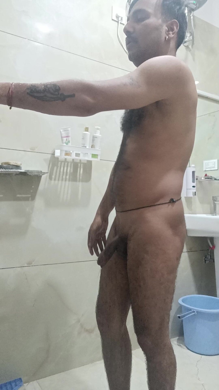 Rajasthani-old-lover: Indian Desi Man Enjoy Shower and Sex