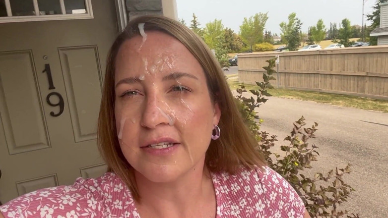 Avril Showers: Housewife in Sun Dress Cum Walking After Blowjob Facial