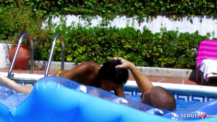 Full porn collection: Ebony teen Samantha fucked outdoor by the pool by stranger...