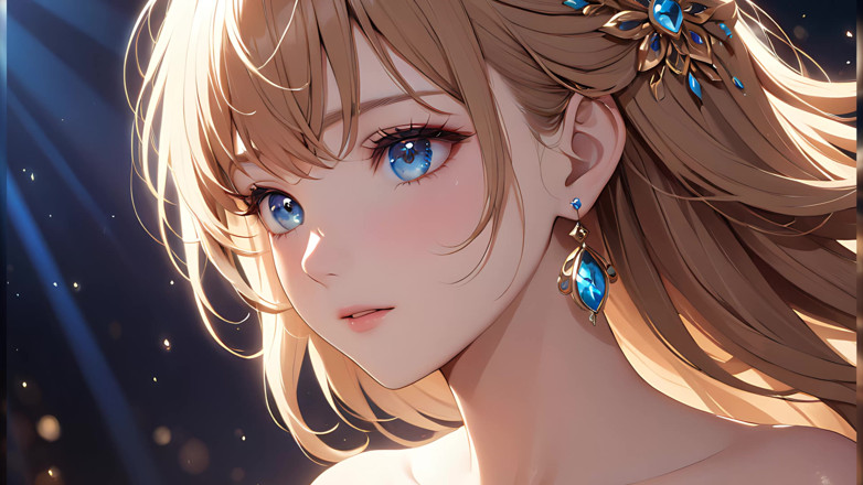 LustRender: Cicha radość: piękna młoda kobieta w magicznym świetle