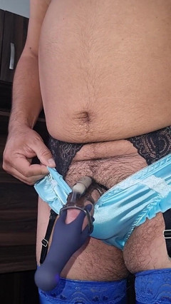 Orgasm Without Hands with the Help of Two Vibrators, They Extracted the Hot and Thick Milk in Sissy Lingerie thumbnail