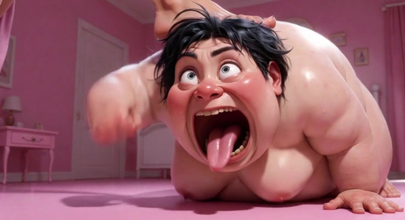 Anime Hentai: Gorda feia degradada - lambendo a linda garota