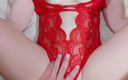 Housewife ginger productions: Huge Creampie in Red Lingerie
