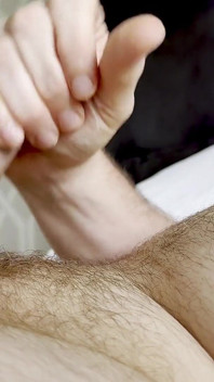 Stroking My Big White Cock